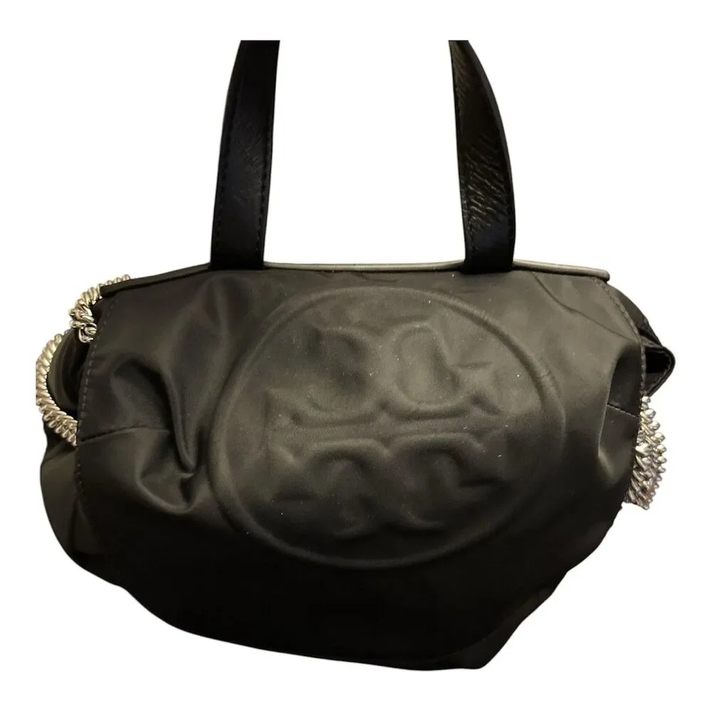 Tory Burch Black Fleming Nylon Backpack Quilted Drawstring Chain Bag New $500